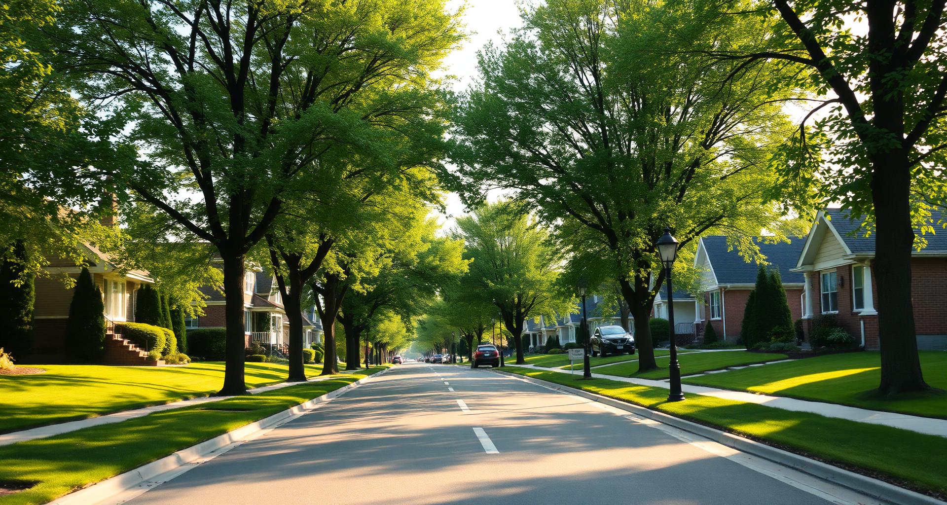 Tree-lined Orleans residential street